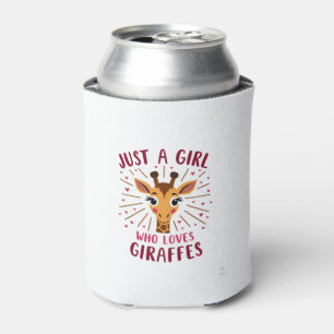 Funny Giraffe Design For Women Girls Safari Giraff Can Cooler