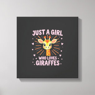 Funny Giraffe Design For Women Girls Safari Giraff Canvas Print