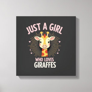 Funny Giraffe Design For Women Girls Safari Giraff Canvas Print