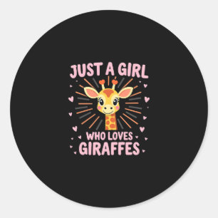Funny Giraffe Design For Women Girls Safari Giraff Classic Round Sticker