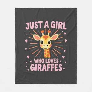 Funny Giraffe Design For Women Girls Safari Giraff Fleece Blanket