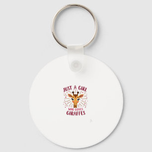 Funny Giraffe Design For Women Girls Safari Giraff Key Ring