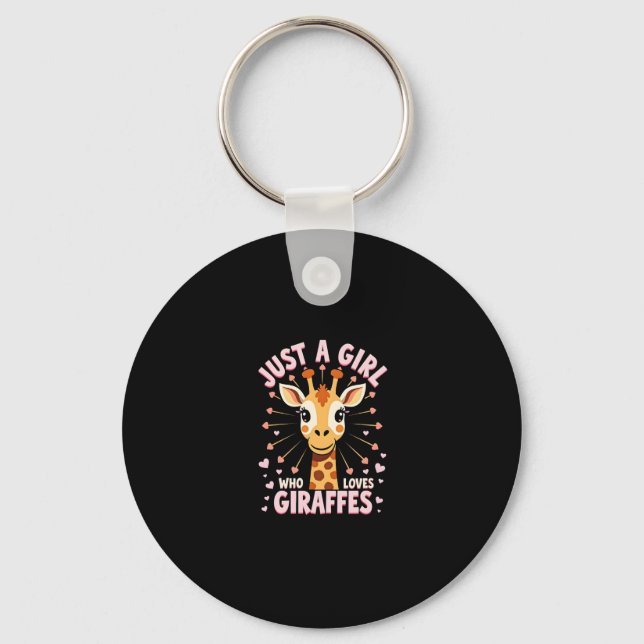 Funny Giraffe Design For Women Girls Safari Giraff Key Ring (Front)