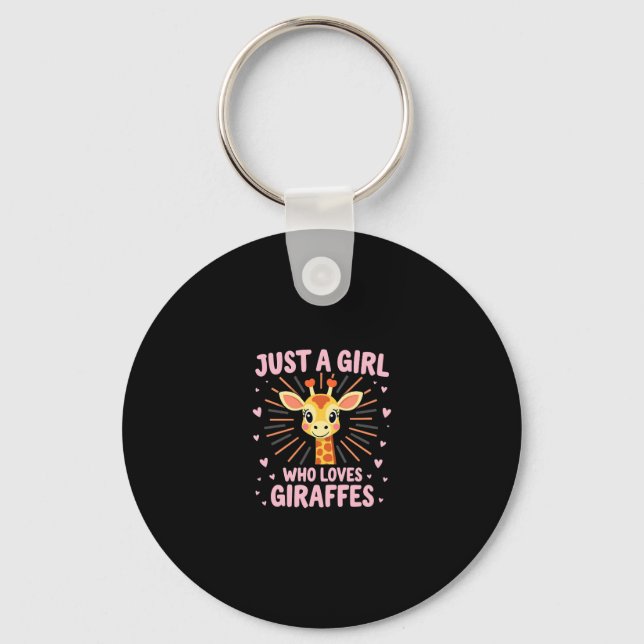 Funny Giraffe Design For Women Girls Safari Giraff Key Ring (Front)