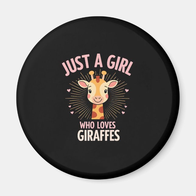 Funny Giraffe Design For Women Girls Safari Giraff Magnet (Front)