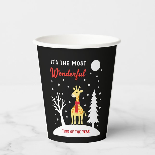 Funny Giraffe Design For Women Girls Safari Giraff Paper Cups (Front)