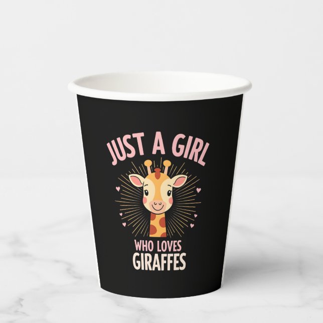 Funny Giraffe Design For Women Girls Safari Giraff Paper Cups (Front)