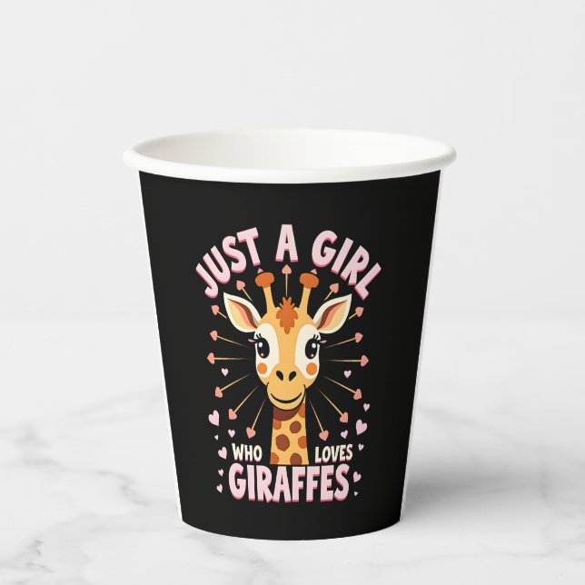 Funny Giraffe Design For Women Girls Safari Giraff Paper Cups (Front)