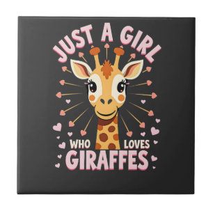 Funny Giraffe Design For Women Girls Safari Giraff Tile