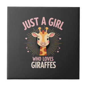 Funny Giraffe Design For Women Girls Safari Giraff Tile