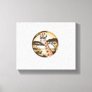Funny Giraffe Family Sunglasses Zoo Africa Canvas Print
