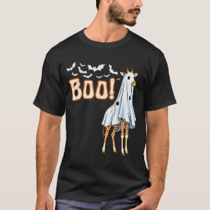 Funny Giraffe Ghost Boo Shirt Cute Animal Hallowee