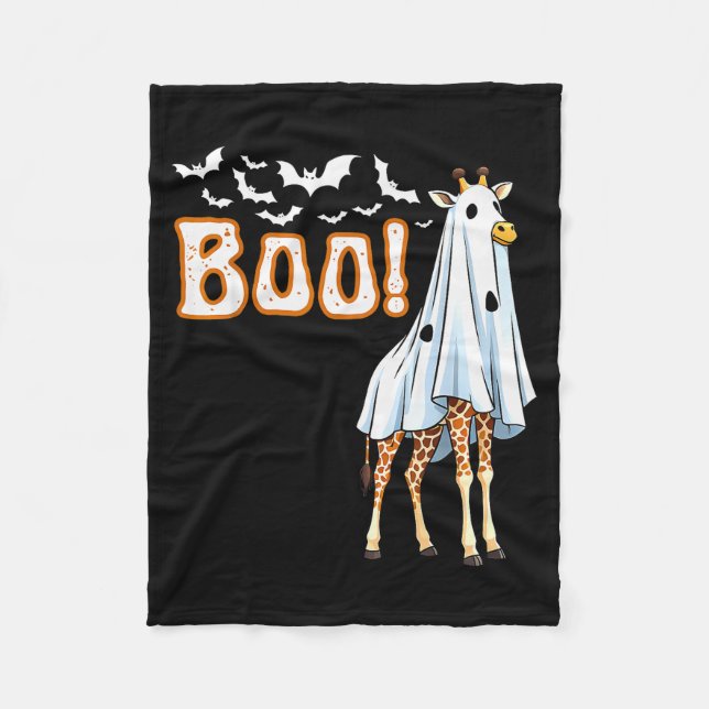 Funny Giraffe Ghost Boo Shirt Cute Animal Hallowee Fleece Blanket (Front)