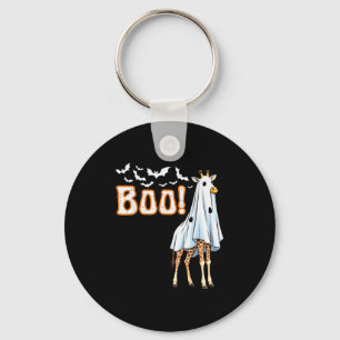 Funny Giraffe Ghost Boo Shirt Cute Animal Hallowee Key Ring