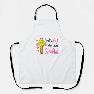 Funny Giraffe Girl Just A Girl Who Loves Giraffes Apron