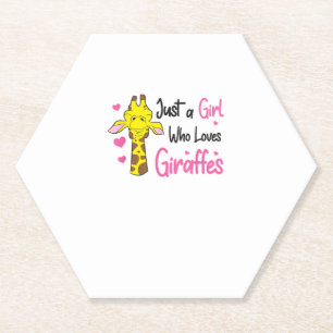 Funny Giraffe Girl Just A Girl Who Loves Giraffes Paper Coaster