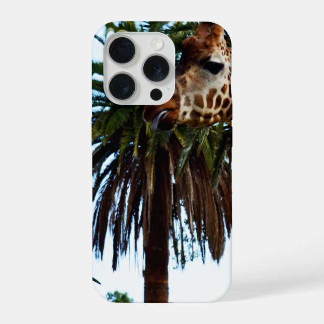 Funny Giraffe Giving A Raspberry, iPhone Case (Back)