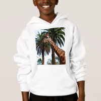 Funny Giraffe Giving A Raspberry, Kids Hoodie