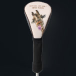 Funny Giraffe Golf Head Cover Custom Text<br><div class="desc">Funny Golf Head Covers with Giraffe Tongue Out and Playful Wink - Smile Animal Cartoon Drawing with Text - or Choose / Add Your Unique Text / Font / Colour - Make Your Special Golf Head Cover Gift - Resize and move or remove and add elements / image with Customisation...</div>