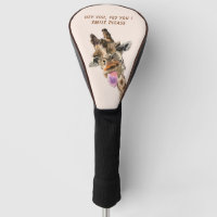Funny Giraffe Golf Head Cover Custom Text