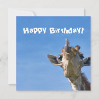 Funny Giraffe Happy Birthday