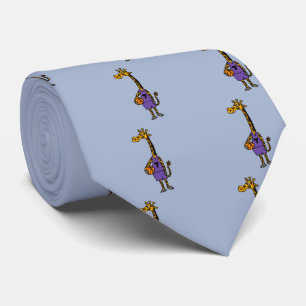 Funny Giraffe Holding Basketball Tie