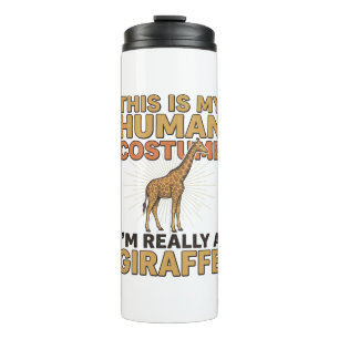 Funny Giraffe Human Costume Vintage Engraving Shir Thermal Tumbler