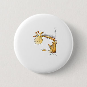 Funny Giraffe I Cute Cartoon Wild Animal Lover Fun 6 Cm Round Badge