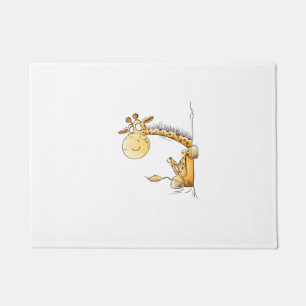 Funny Giraffe I Cute Cartoon Wild Animal Lover Fun Doormat