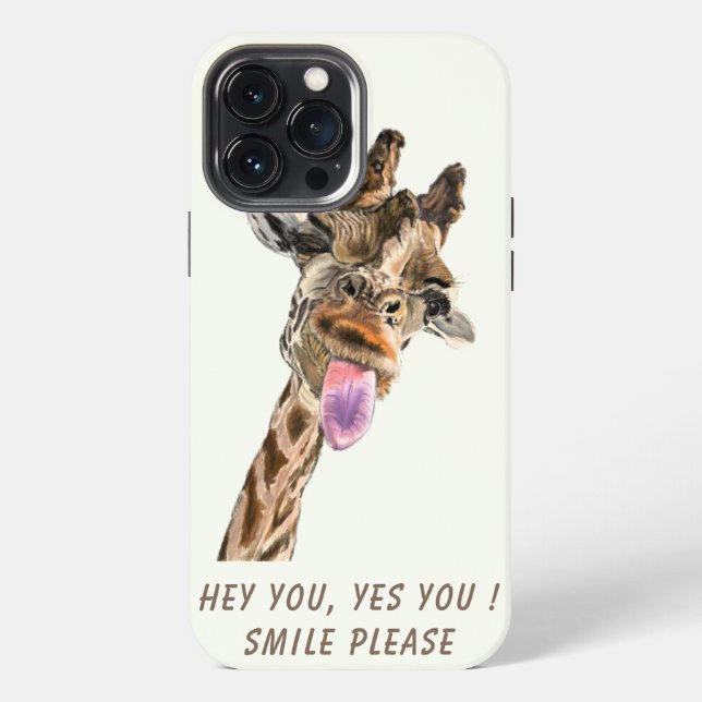 Funny Giraffe iPhone Case - Custom Text (Back)