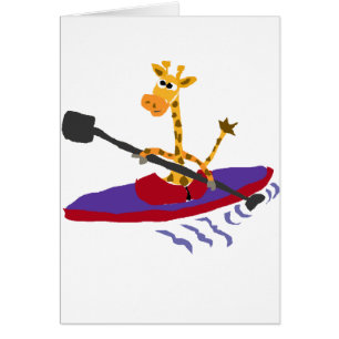 Funny Giraffe Kayaking