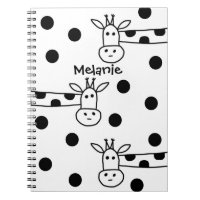 Funny Giraffe Line Drawing and Dots Personalized