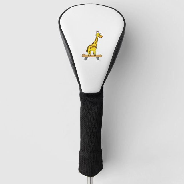Funny Giraffe Lover Giraffe Skateboard  Golf Head Cover (Front)