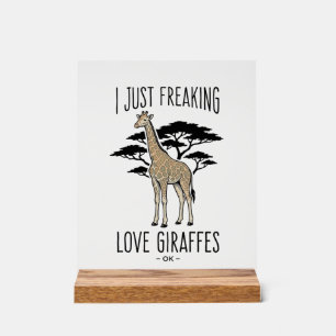 Funny Giraffe Lover Vintage Engraving Shirt Design Acrylic Sign