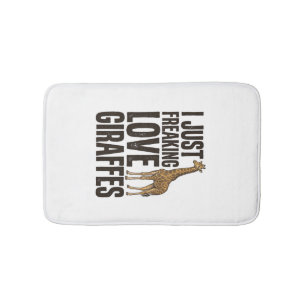 Funny Giraffe Lover Vintage Engraving Shirt Design Bath Mat