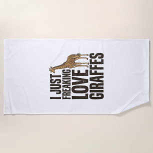 Funny Giraffe Lover Vintage Engraving Shirt Design Beach Towel