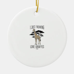 Funny Giraffe Lover Vintage Engraving Shirt Design Ceramic Tree Decoration