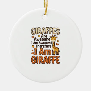 Funny Giraffe Lover Vintage Engraving Shirt Design Ceramic Tree Decoration