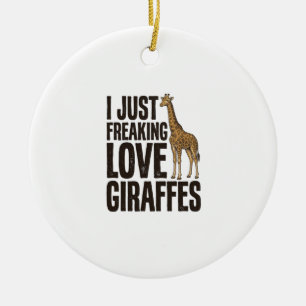 Funny Giraffe Lover Vintage Engraving Shirt Design Ceramic Tree Decoration