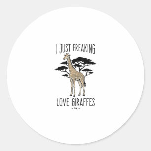 Funny Giraffe Lover Vintage Engraving Shirt Design Classic Round Sticker