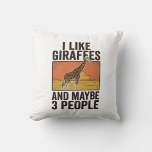 Funny Giraffe Lover Vintage Engraving Shirt Design Cushion