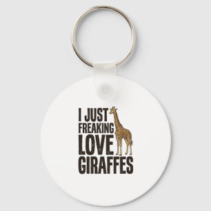 Funny Giraffe Lover Vintage Engraving Shirt Design Key Ring