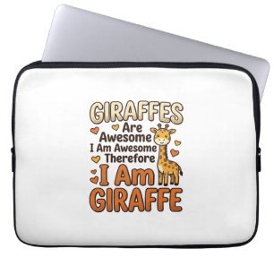 Funny Giraffe Lover Vintage Engraving Shirt Design Laptop Sleeve