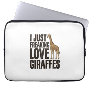 Funny Giraffe Lover Vintage Engraving Shirt Design Laptop Sleeve