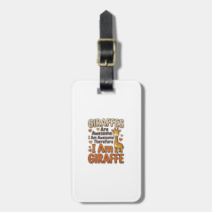 Funny Giraffe Lover Vintage Engraving Shirt Design Luggage Tag