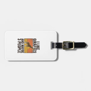 Funny Giraffe Lover Vintage Engraving Shirt Design Luggage Tag