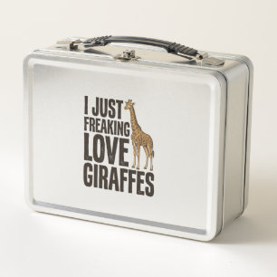 Funny Giraffe Lover Vintage Engraving Shirt Design Metal Lunch Box