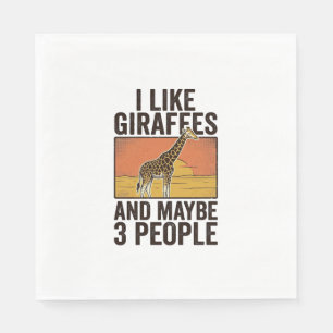 Funny Giraffe Lover Vintage Engraving Shirt Design Napkin