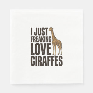 Funny Giraffe Lover Vintage Engraving Shirt Design Napkin