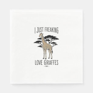 Funny Giraffe Lover Vintage Engraving Shirt Design Napkin